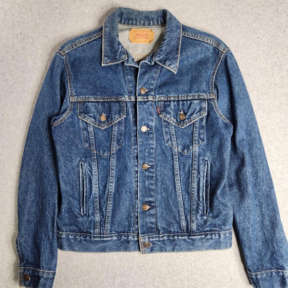 Vintage Levi's Denim Jacket Mens 40R Blue Trucker 70506-0216 Made USA 80s